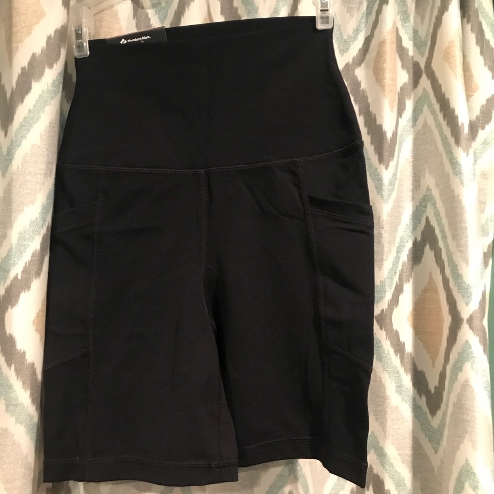 Brand New Members Mark Mens Bike Shorts Side Pockets Black Size Small
